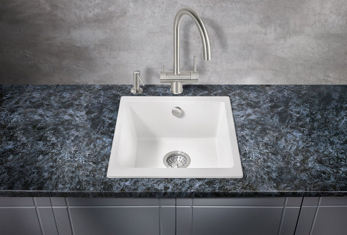 Кухонная мойка Milacio Leon 45 Cuarzo MC.77092 Белая искусственный камень (литьевой мрамор) встраиваемая сверху, встраиваемая снизу