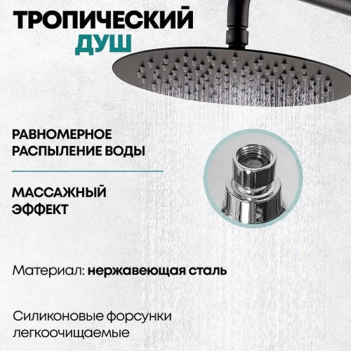 Душевая система Grocenberg GB7025BL Черная матовая