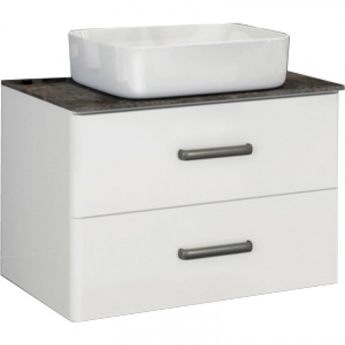 Тумба с раковиной Comforty Амстердам 75 00-00004668 подвесная Белая глянцевая МДФ / ЛДСП