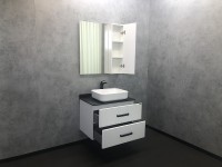 Тумба с раковиной Comforty Амстердам 75 00-00004668 подвесная Белая глянцевая МДФ / ЛДСП