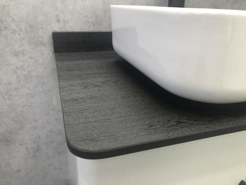 Тумба с раковиной Comforty Амстердам 75 00-00004668 подвесная Белая глянцевая МДФ / ЛДСП