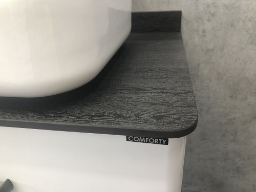 Тумба с раковиной Comforty Амстердам 75 00-00004668 подвесная Белая глянцевая МДФ / ЛДСП