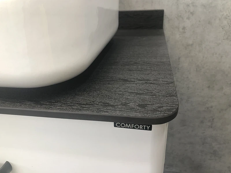 Тумба с раковиной Comforty Амстердам 75 00-00004668 подвесная Белая глянцевая МДФ / ЛДСП