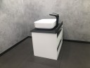 Тумба с раковиной Comforty Амстердам 75 00-00004668 подвесная Белая глянцевая МДФ / ЛДСП