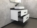 Тумба с раковиной Comforty Амстердам 75 00-00004668 подвесная Белая глянцевая МДФ / ЛДСП