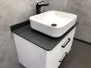 Тумба с раковиной Comforty Амстердам 75 00-00004668 подвесная Белая глянцевая МДФ / ЛДСП