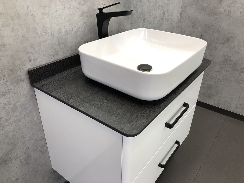 Тумба с раковиной Comforty Амстердам 75 00-00004668 подвесная Белая глянцевая МДФ / ЛДСП