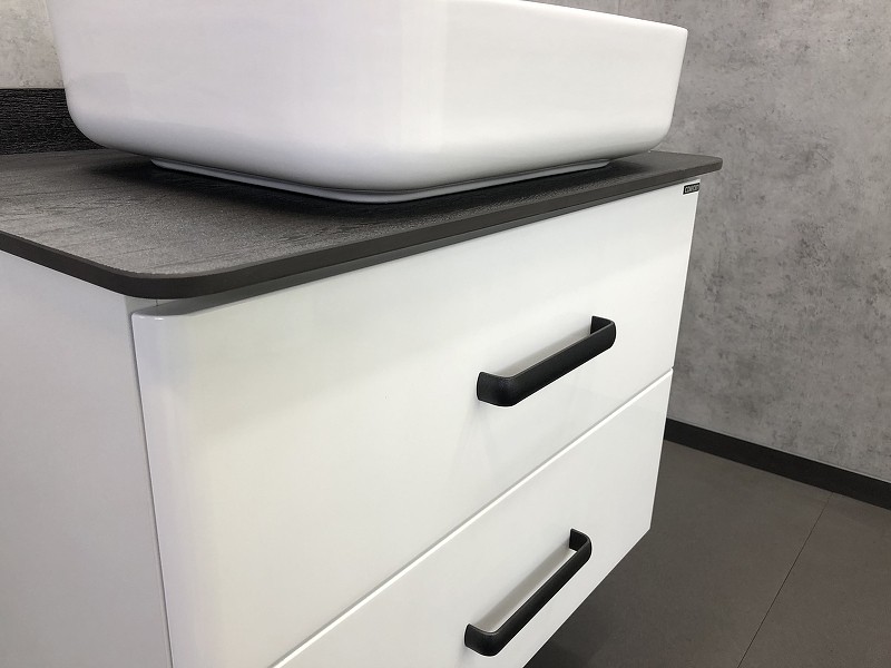 Тумба с раковиной Comforty Амстердам 75 00-00004668 подвесная Белая глянцевая МДФ / ЛДСП