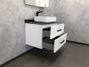 Тумба с раковиной Comforty Амстердам 75 00-00004668 подвесная Белая глянцевая МДФ / ЛДСП