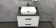 Тумба с раковиной Comforty Амстердам 75 00-00004668 подвесная Белая глянцевая МДФ / ЛДСП