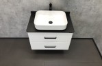 Тумба с раковиной Comforty Амстердам 75 00-00004668 подвесная Белая глянцевая МДФ / ЛДСП