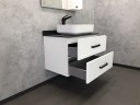 Тумба с раковиной Comforty Амстердам 75 00-00004668 подвесная Белая глянцевая МДФ / ЛДСП