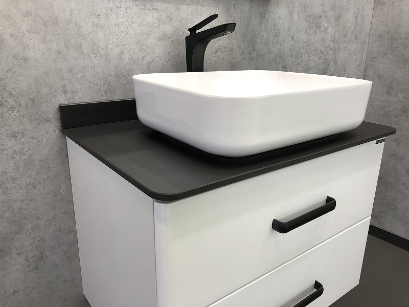 Тумба с раковиной Comforty Амстердам 75 00-00004668 подвесная Белая глянцевая МДФ / ЛДСП