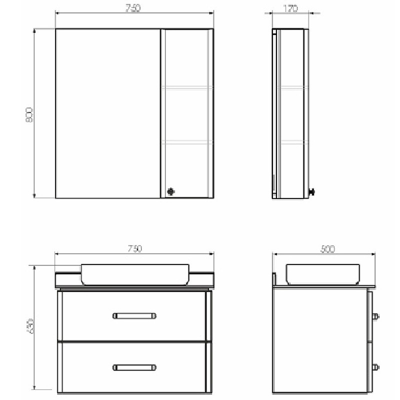 Тумба с раковиной Comforty Амстердам 75 00-00004668 подвесная Белая глянцевая МДФ / ЛДСП