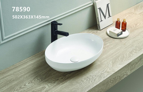 Раковина-чаша CeramaLux 50 78590 Белая фаянс накладная