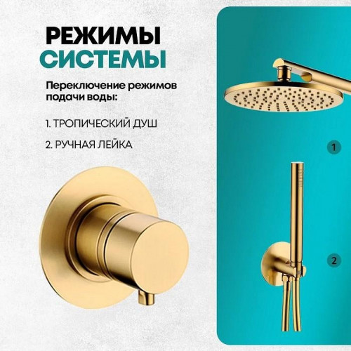 Душевая система Grocenberg GB5090MG Золото матовое