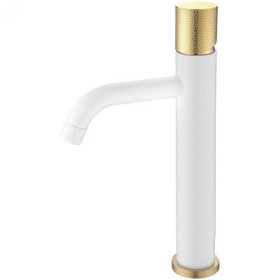 Смеситель для раковины Boheme Stick 122-WG.2 Белый Золото латунь