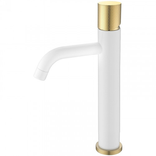 Смеситель для раковины Boheme Stick 122-WG.2 Белый Золото латунь