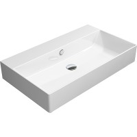 Раковина GSI Kube X 80 9422011 Белая фаянс подвесная, накладная