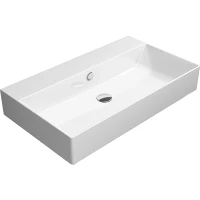 Раковина GSI Kube X 80 9422011 Белая фаянс подвесная, накладная