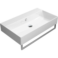 Раковина GSI Kube X 80 9422011 Белая фаянс подвесная, накладная