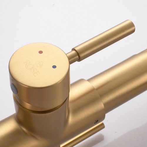 Смеситель для кухни Rose R658G цвет Золотой сатин Белый