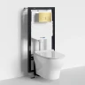 Комплект унитаза с инсталляцией WasserKRAFT Vils 56TLT.010.ME.MG03.H001 цвет Белый с сиденьем Микролифт и клавишей смыва цвет Золото матовое