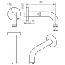 Смеситель для ванны Paini Cox 78PJSET26911BATH Золото матовое