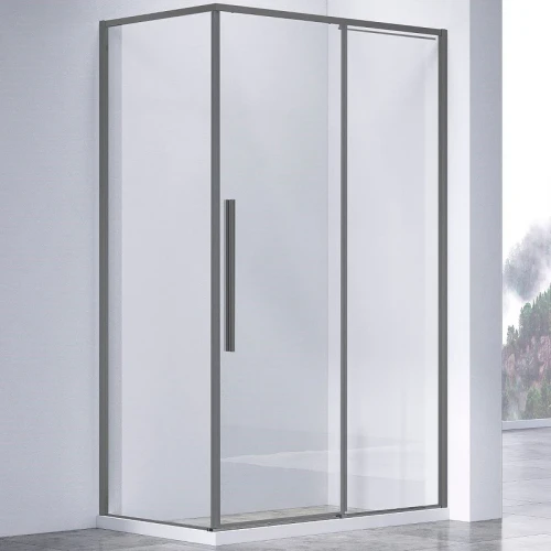 Душевой уголок Vincea Slim-N 110x90 VSR-4SN9011CLGM профиль Вороненая сталь стекло прозрачное