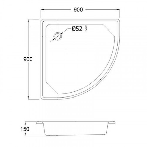 Стальной поддон для душа Loranto 90x90 LG900C цвет Белый