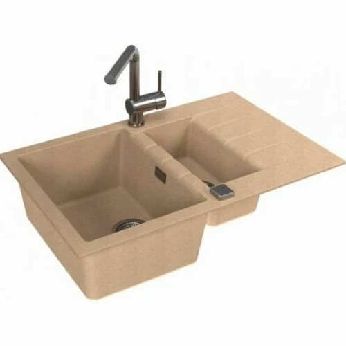Кухонная мойка Alveus Granital Cadit 70 Beige G55 790x500 1131359 Бежевая искусственный камень (литьевой мрамор) встраиваемый