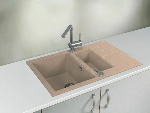 Кухонная мойка Alveus Granital Cadit 70 Beige G55 790x500 1131359 Бежевая искусственный камень (литьевой мрамор) встраиваемый