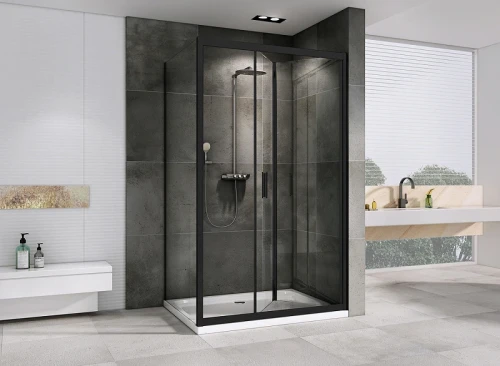 Душевой уголок Abber Sonnenstrand 120x75 AG07120B-S75B профиль Черный стекло прозрачное