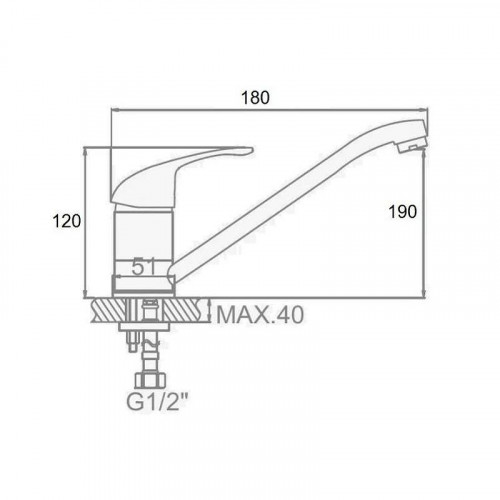 Смеситель для кухни D-Lin D153411-6 цвет  Хром