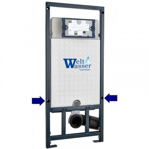 Комплект унитаза с инсталляцией WeltWasser MARBERG 410 + ERLENBACH 004 GL-WT + MAR 410 SE-CR 10000006465 цвет Белый глянцевый с сиденьем Микролифт и клавишей смыва цвет Хром