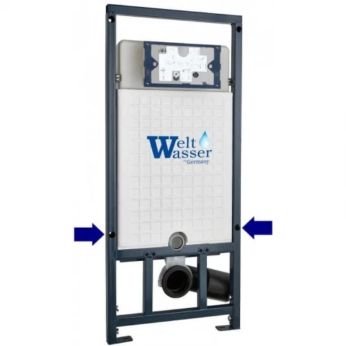 Комплект унитаза с инсталляцией WeltWasser MARBERG 410 + ERLENBACH 004 GL-WT + MAR 410 SE-CR 10000006465 цвет Белый глянцевый с сиденьем Микролифт и клавишей смыва цвет Хром