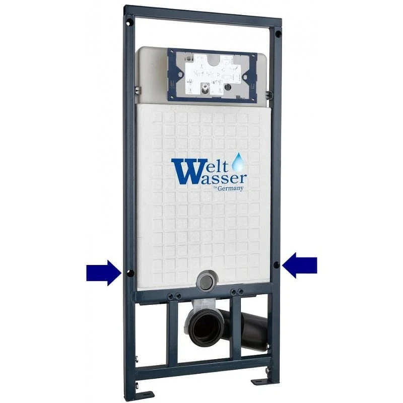 Комплект унитаза с инсталляцией WeltWasser MARBERG 410 + ERLENBACH 004 GL-WT + MAR 410 SE-CR 10000006465 цвет Белый глянцевый с сиденьем Микролифт и клавишей смыва цвет Хром