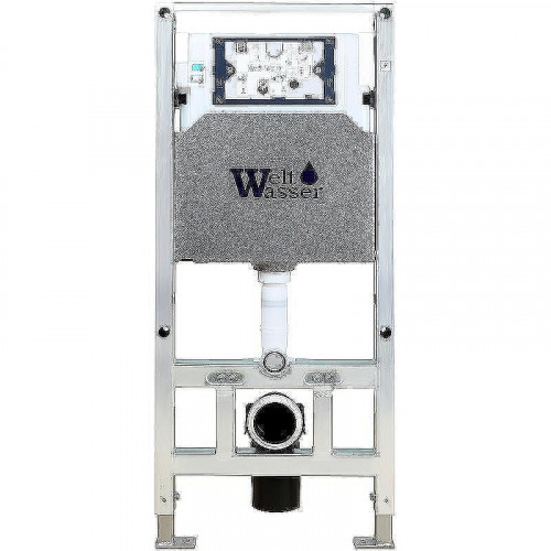 Комплект унитаза с инсталляцией WeltWasser AMBERG 506 ST + JECKENBACH 004 GL-WT + AMBERG RD-BL 10000006887 цвет Белый глянцевый с сиденьем Микролифт и клавишей смыва цвет Черный