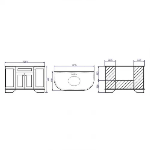 Тумба с раковиной TW York Nuovo 130 YOR4130-BA+S53 bi Bianco