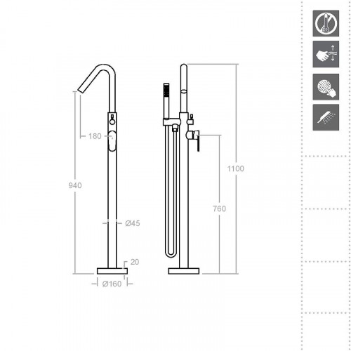 Смеситель для ванны Ramonsoler Alexia 368503MO Хром