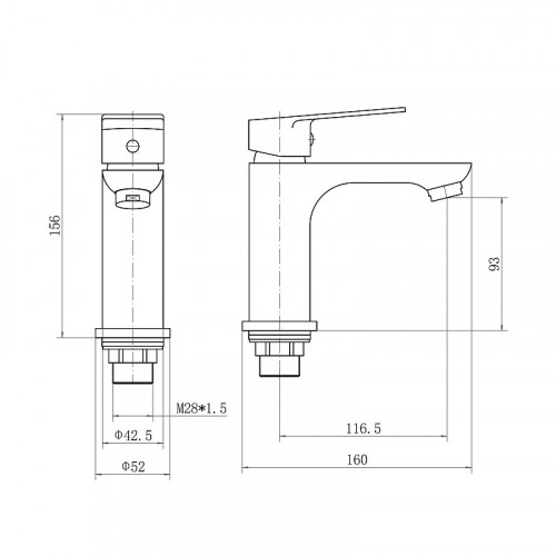 Смеситель для раковины Plstart PD10015 цвет Хром