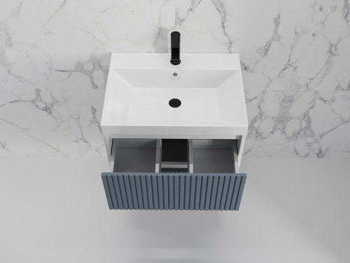 Тумба под раковину Style Line Стокгольм 60 ЛС-00002306 подвесная Графит софт МДФ / ЛДСП