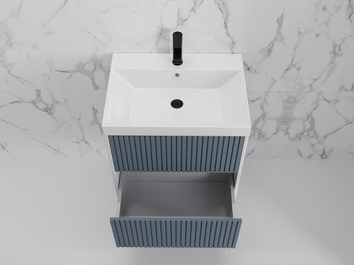 Тумба под раковину Style Line Стокгольм 60 ЛС-00002306 подвесная Графит софт МДФ / ЛДСП