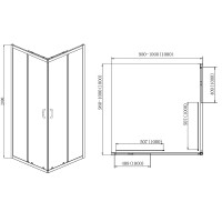 Душевой уголок Azario Milton 100x100 AZ-ND1142 1000 Black профиль Черный стекло прозрачное