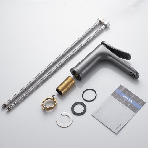 Смеситель для раковины Shevanik S4701T цвет Оружейная сталь