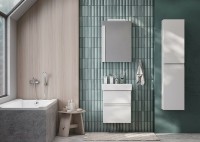 Зеркальный шкаф Roca Oleta 50 L A857643501 с подсветкой Белый матовый