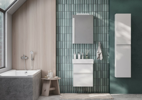 Зеркальный шкаф Roca Oleta 50 L A857643501 с подсветкой Белый матовый