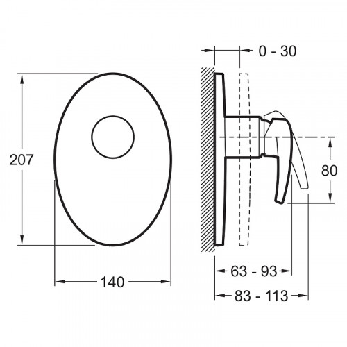 Смеситель для душа Jacob Delafon Panache E98704-CP Хром латунь встраиваемый