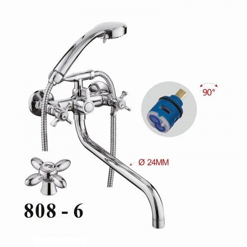 Смеситель для ванны D-Lin D146808-6 универсальный цвет  Хром