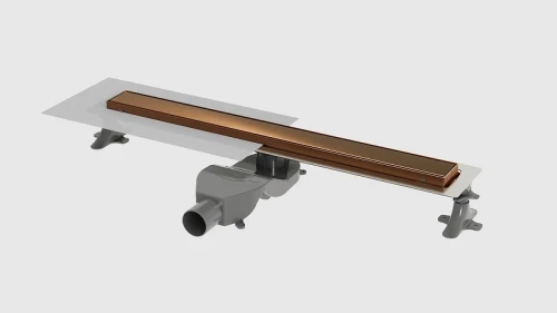 Душевой лоток Boheme Premium Linear 60 982-60-BRB с решеткой цвет Брашированная бронза / под плитку